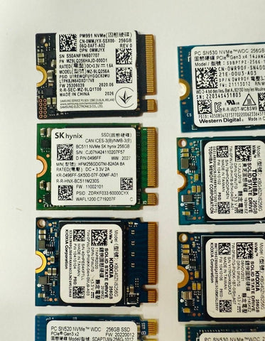 256GB M.2 2230 NVMe SSD – Samsung / Intel / Toshiba / SK Hynix image 0